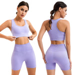 purple yoga outfit set shorts