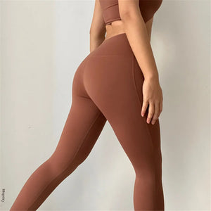 brown yoga jumpsuit details