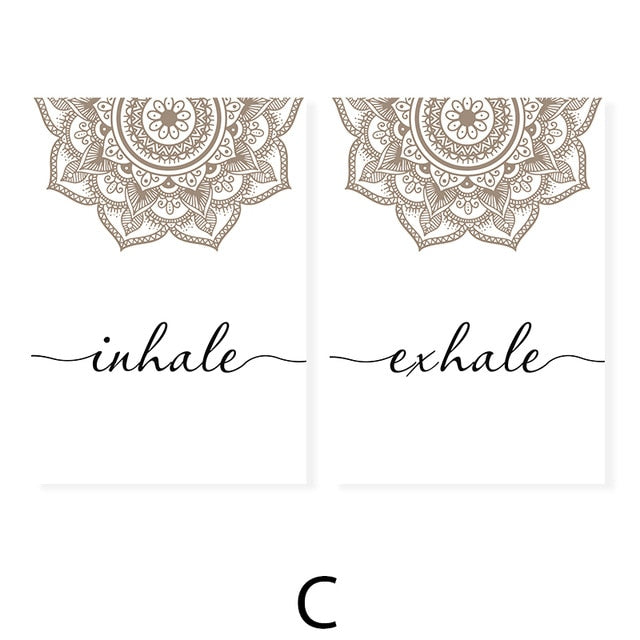 Inhale Exhale Mandala Yoga Posters