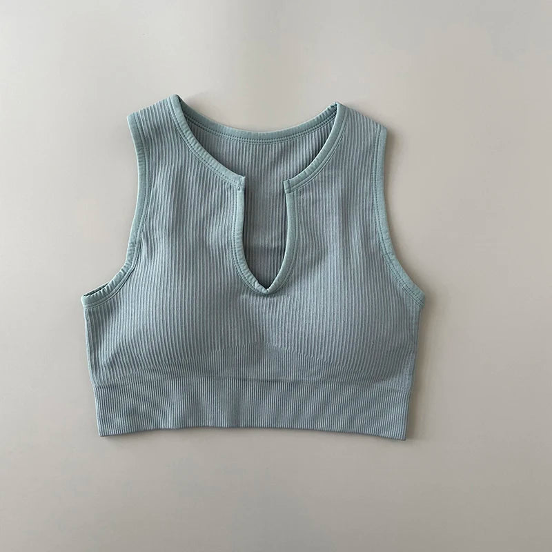 blue yoga top