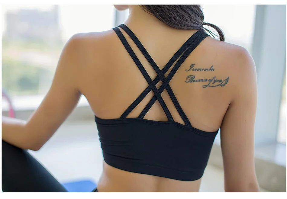 Crossed Front Yoga Bra