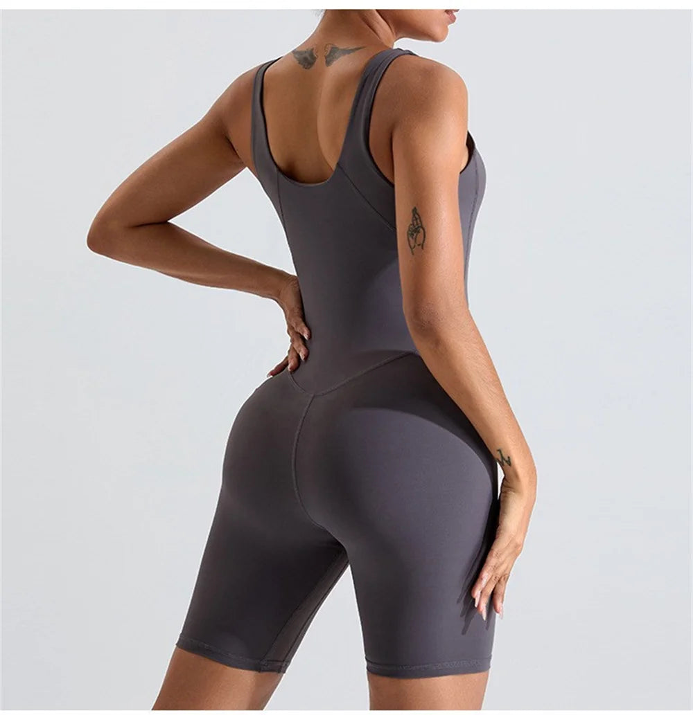 Wide Straps Yoga Jumpsuit