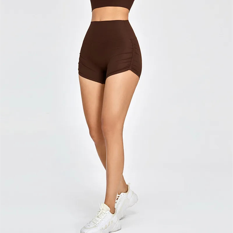 brown yoga shorts
