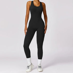 black yoga jumpsuit