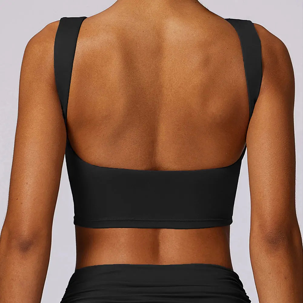 black yoga top