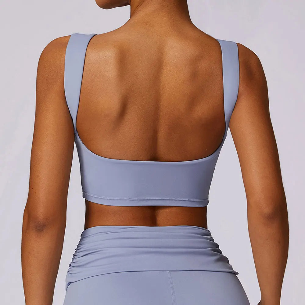 light blue yoga top