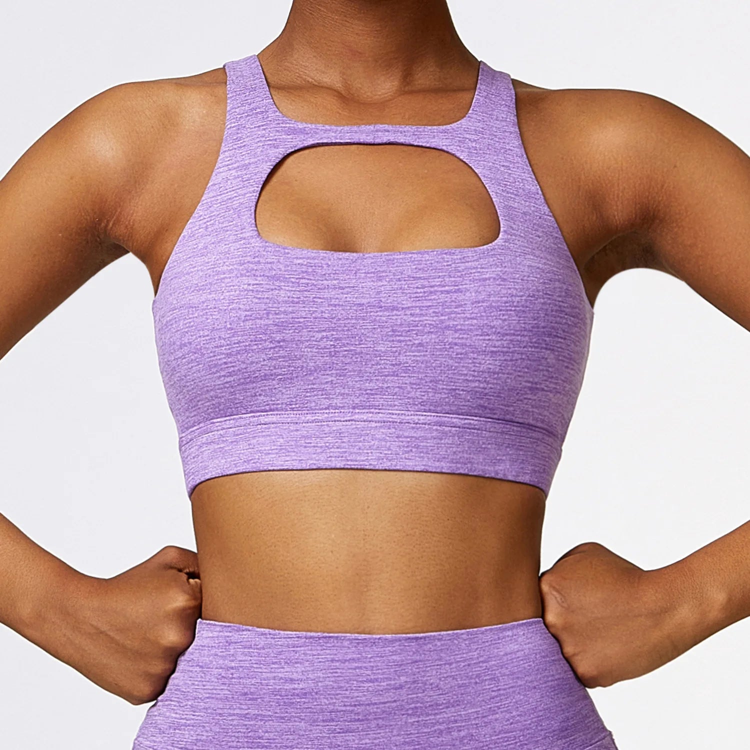 Purple yoga bra