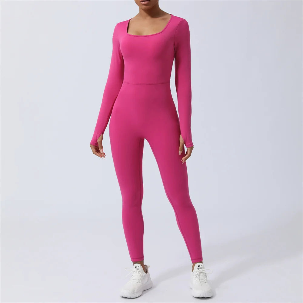 pink yoga jumpsuit