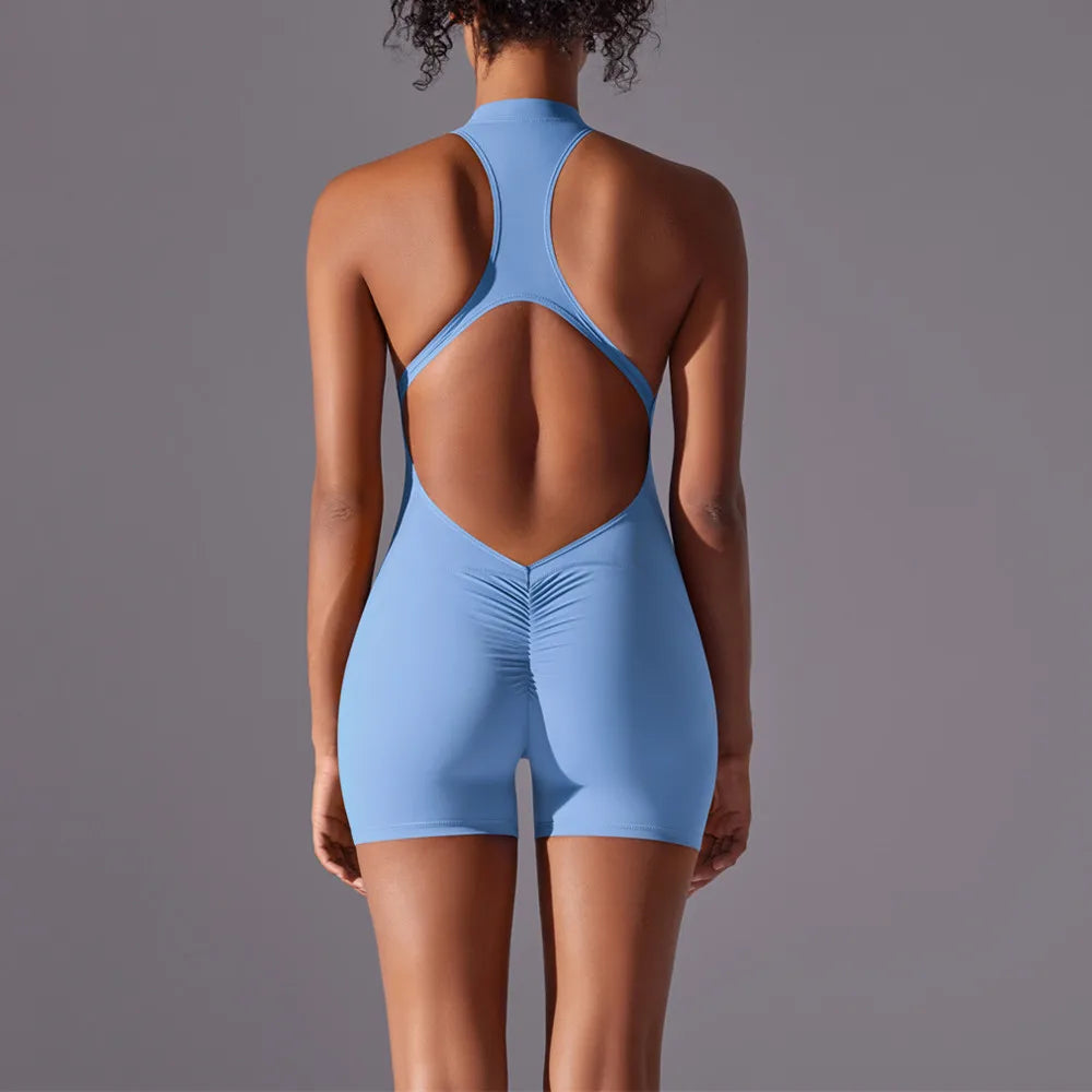 Zipper Front Yoga Jumpsuit