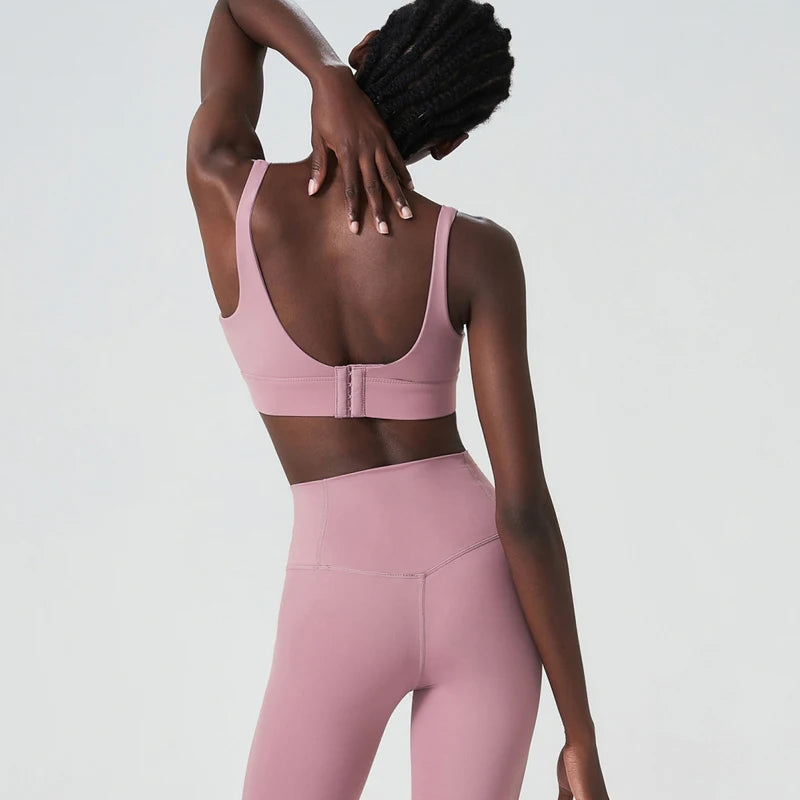 pink yoga set back