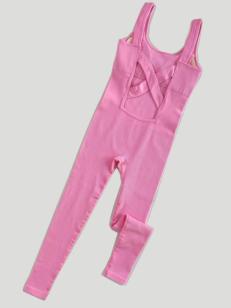 yoga jumpsuit pink