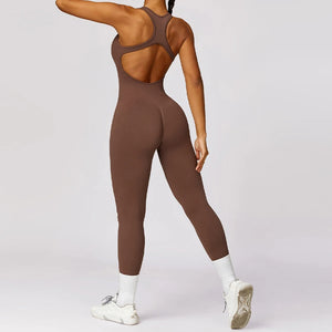 brown yoga jumpsuit