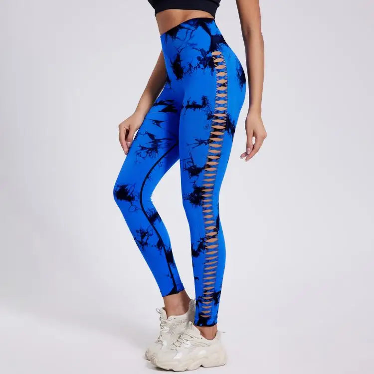 Tie Dye Hollow Side Yoga Leggings