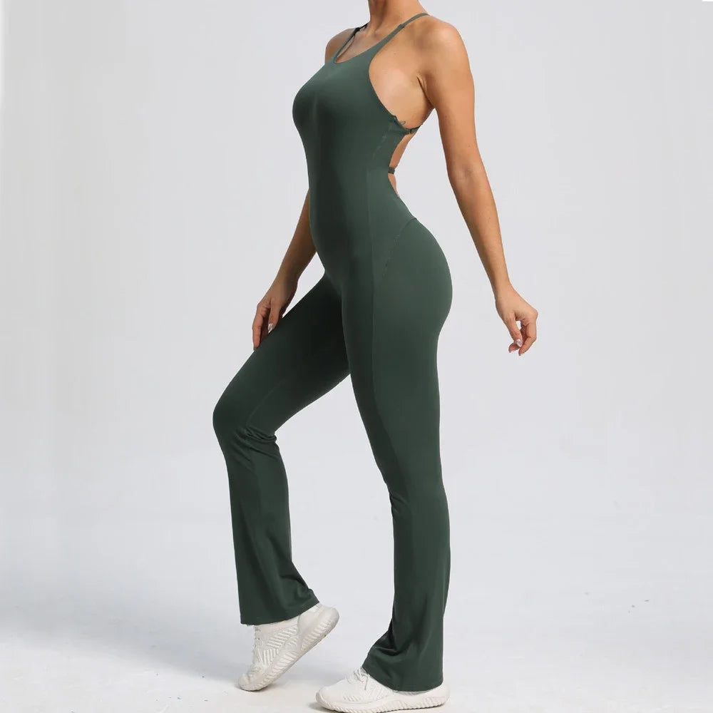 Open X-Back Yoga Jumpsuit