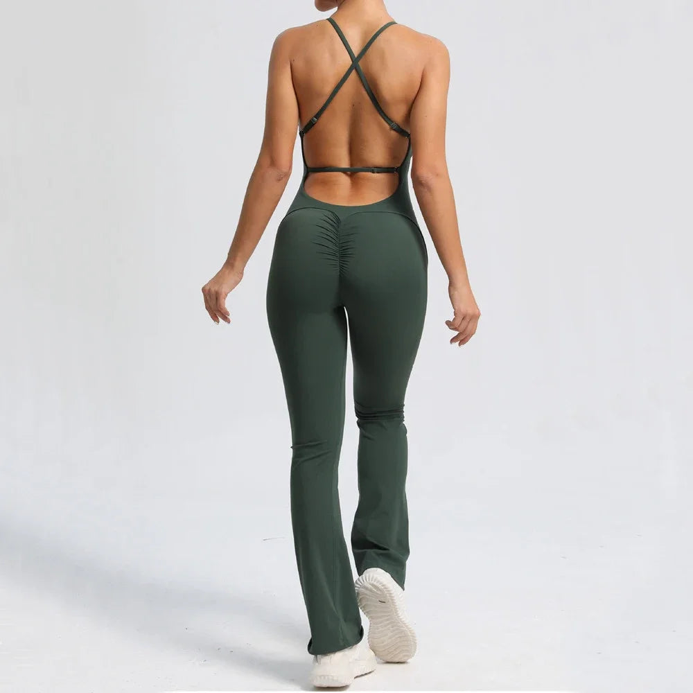 Open X-Back Yoga Jumpsuit