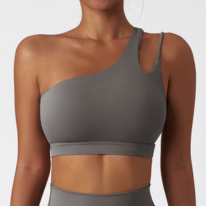 grey yoga bra