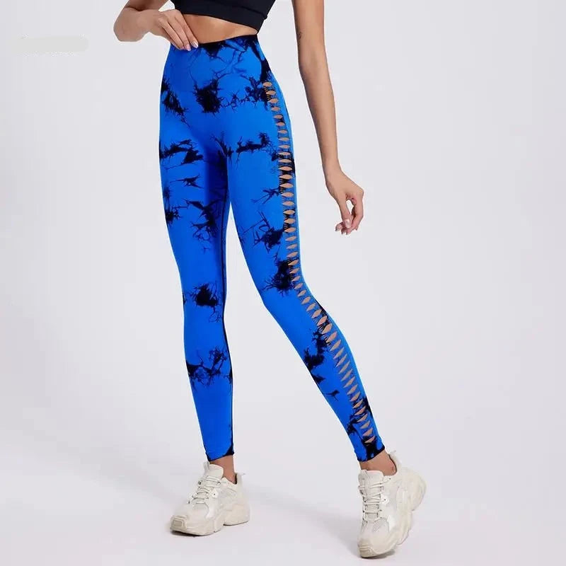 Tie Dye Hollow Side Yoga Leggings