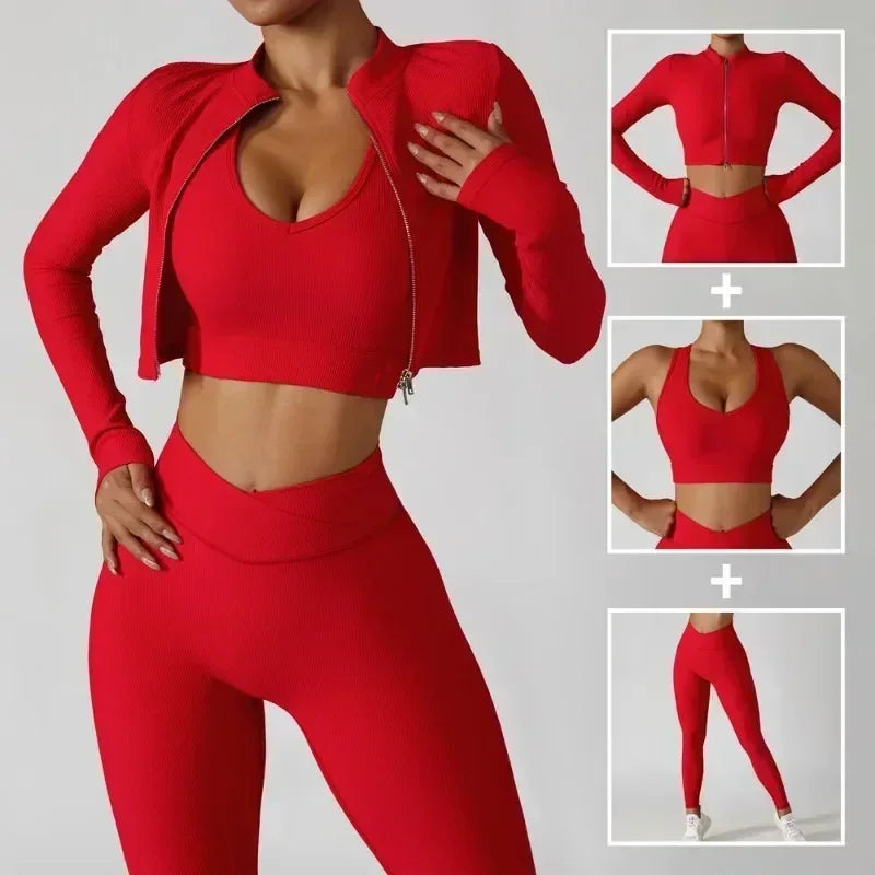 Yoga outfit set red