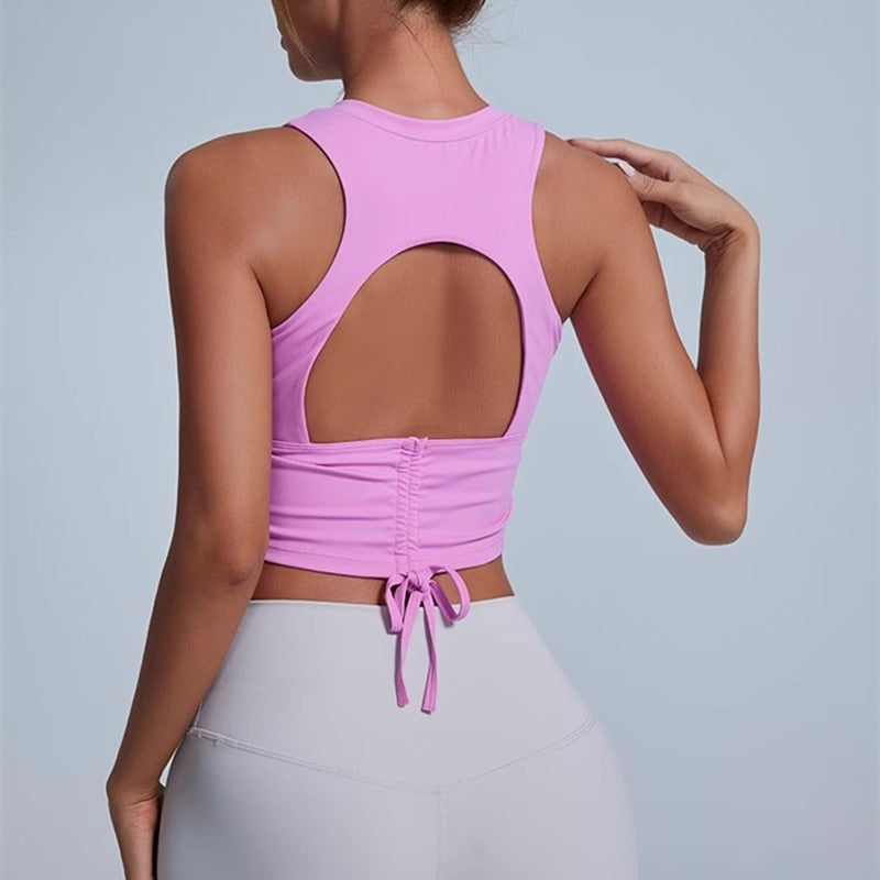 pink yoga top
