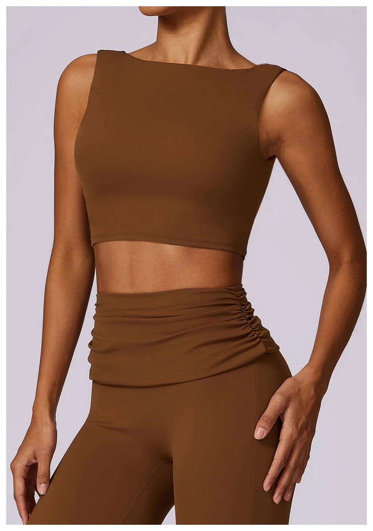 brown yoga top