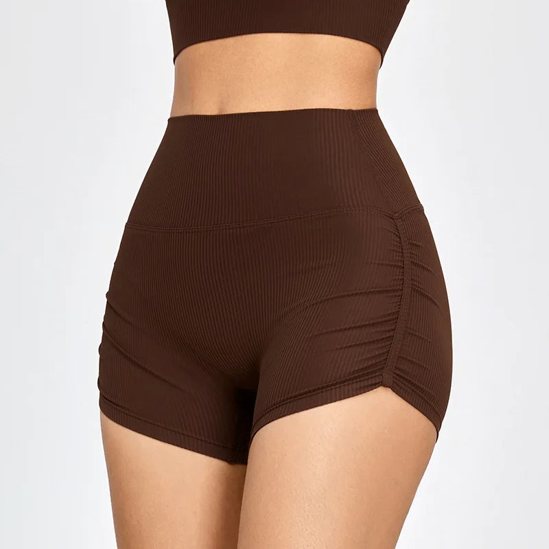 brown yoga shorts