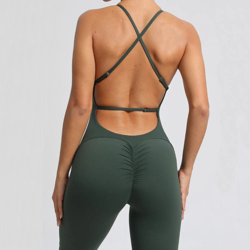 Open X-Back Yoga Jumpsuit