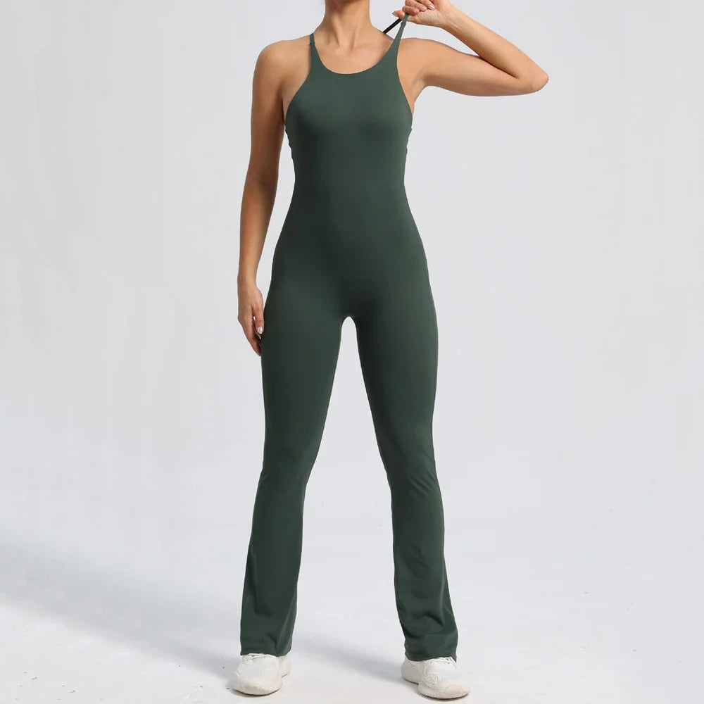 Open X-Back Yoga Jumpsuit