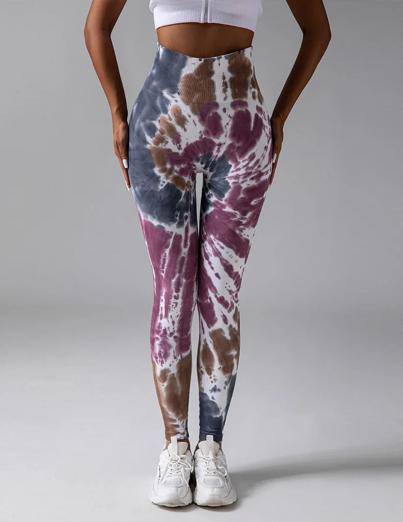 Happy Tie Dye Yoga Leggings