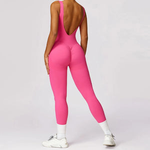 pink yoga jumpsuit