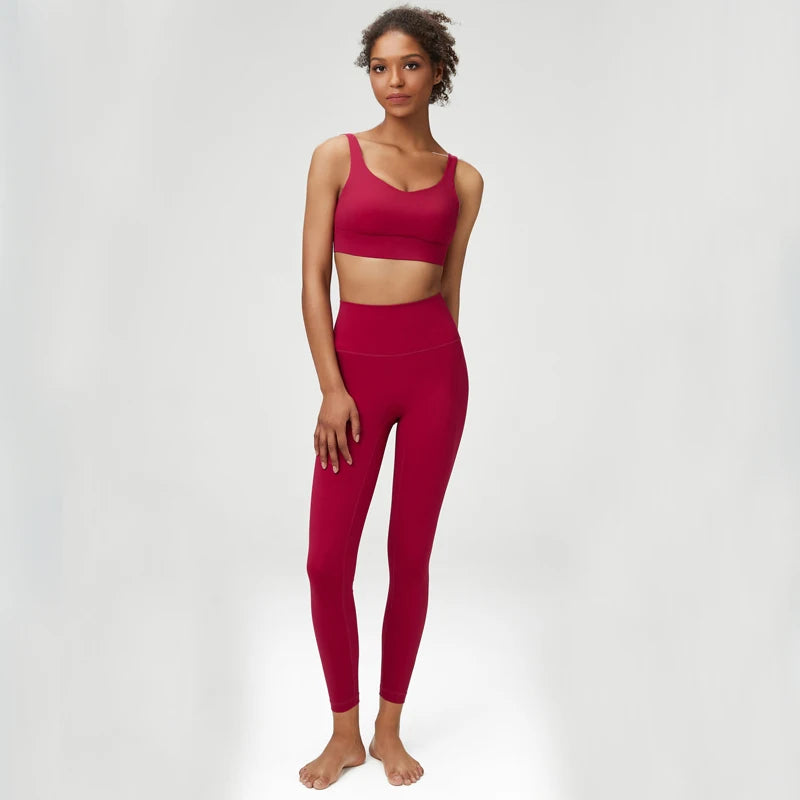 red yoga set