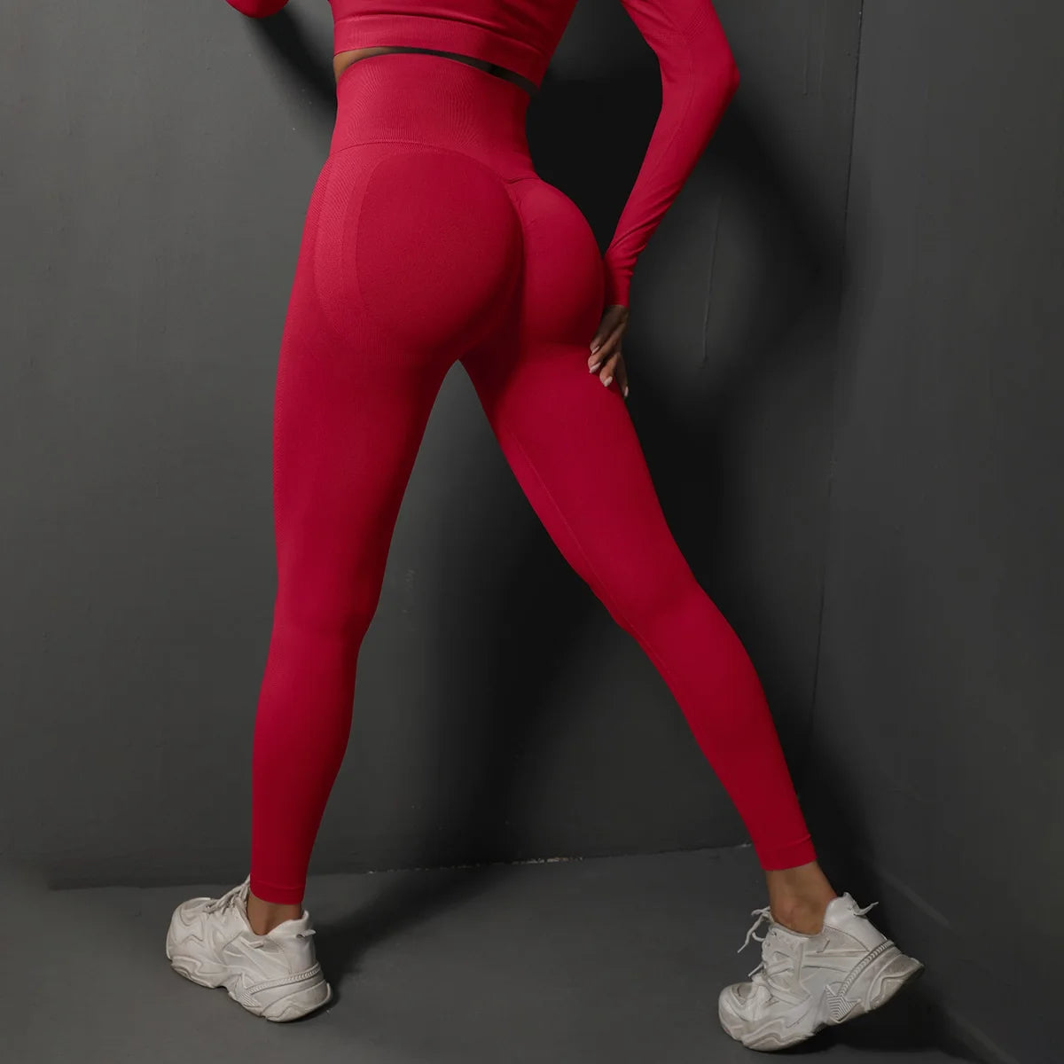 red yoga leggings