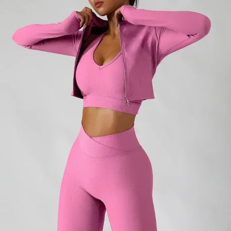 pink yoga outfit set