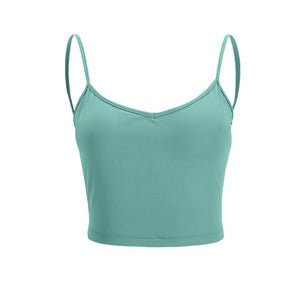 Padded Backless Yoga Crop Top