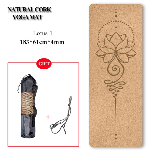 printed cork yoga mat