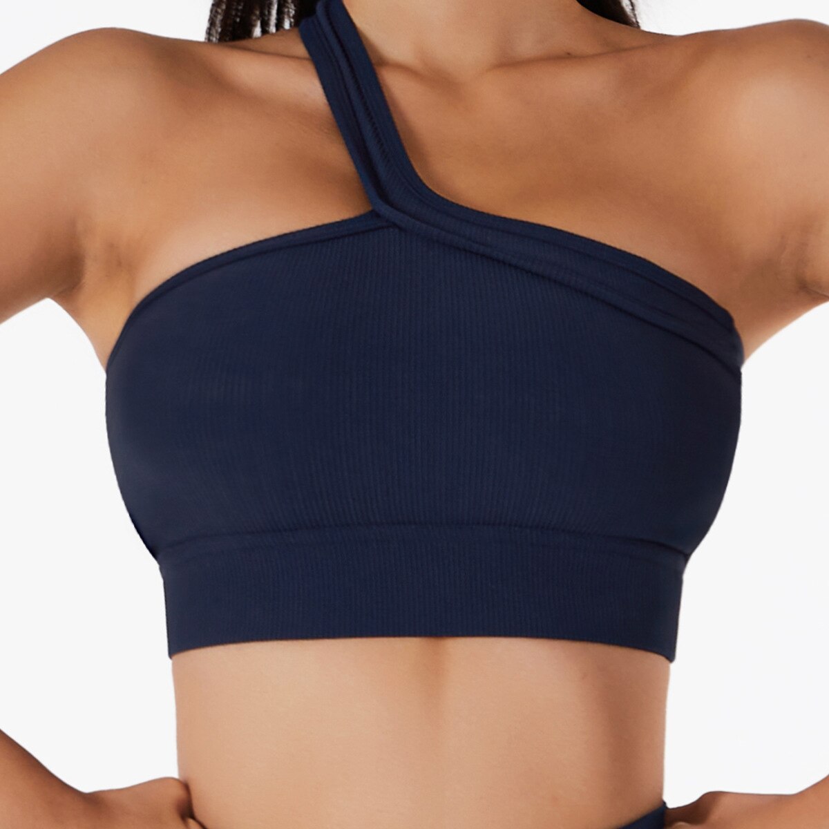 One Shoulder Strap Yoga Bra and Yoga Shorts