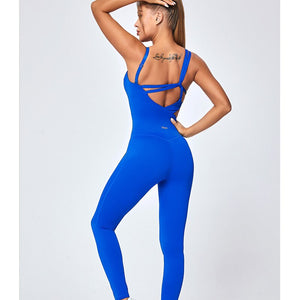 blue yoga jumpsuit
