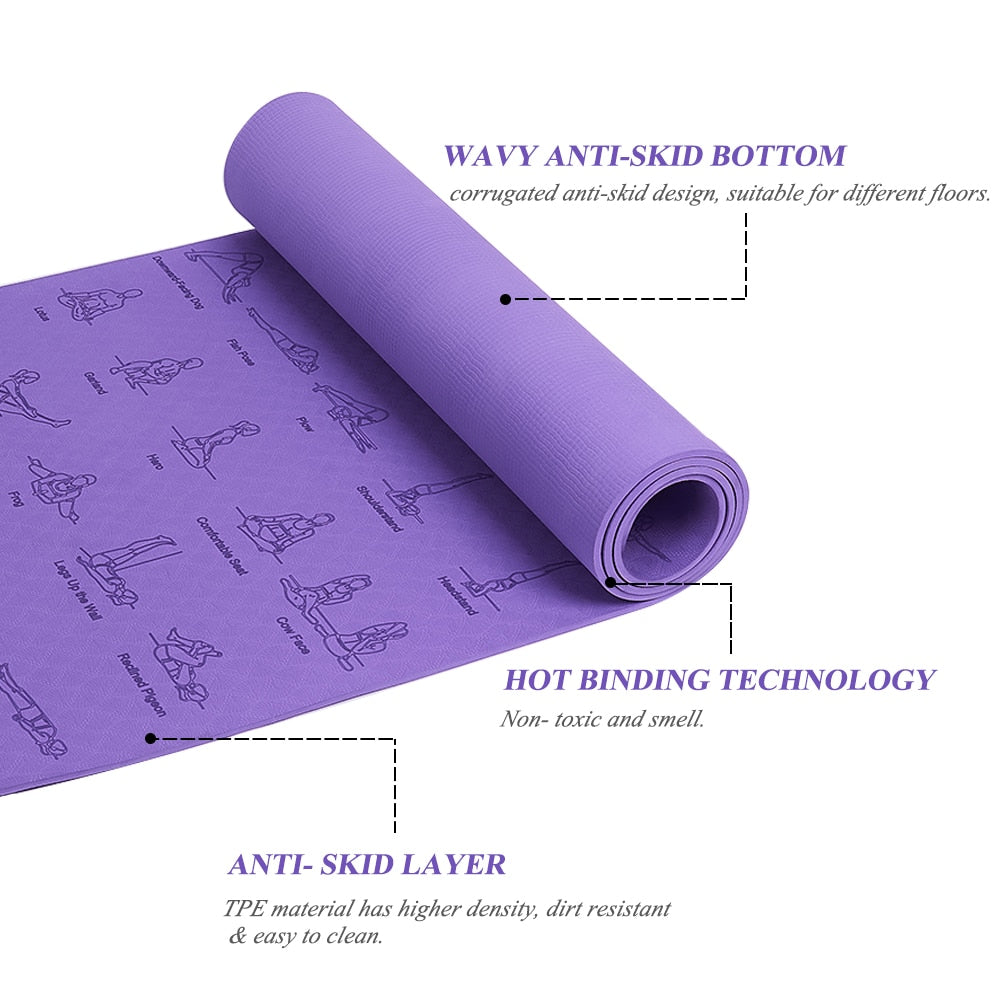 1pcs Yoga Mats TPE Anti-slip Sport Fitness Mat Mini Yoga Mat For