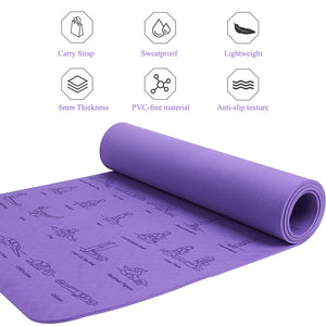 6mm Non-slip Yoga Poses TPE Yoga Mat