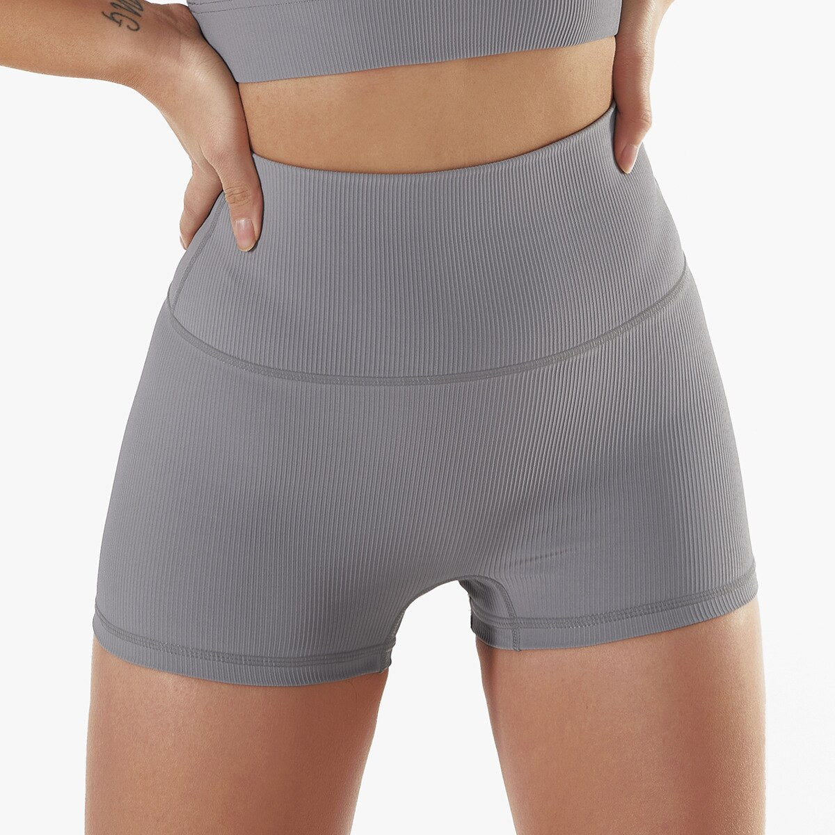 One Shoulder Strap Yoga Bra and Yoga Shorts