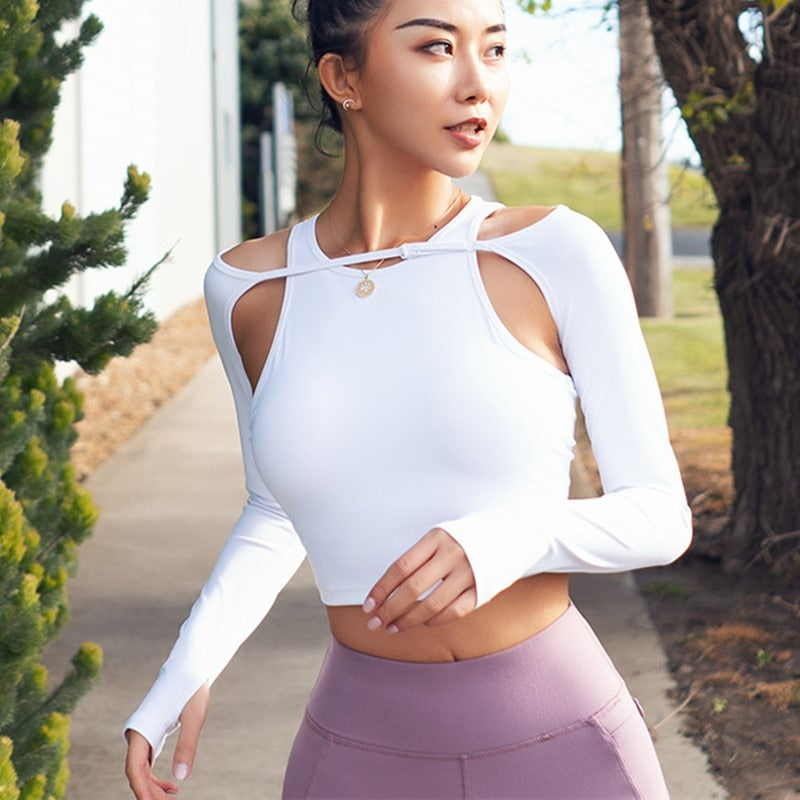 Two-Piece Long Sleeve Cover Yoga Top