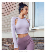 Two-Piece Long Sleeve Cover Yoga Top
