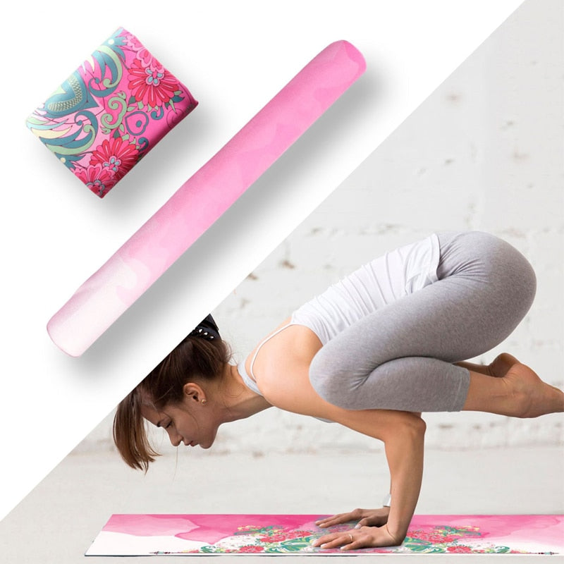 Pink Natural Rubber Travel Yoga Mat