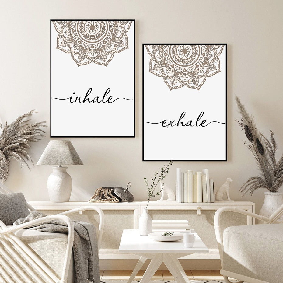 Inhale Exhale Mandala Yoga Posters