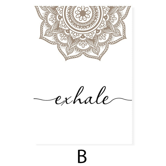 Inhale Exhale Mandala Yoga Posters