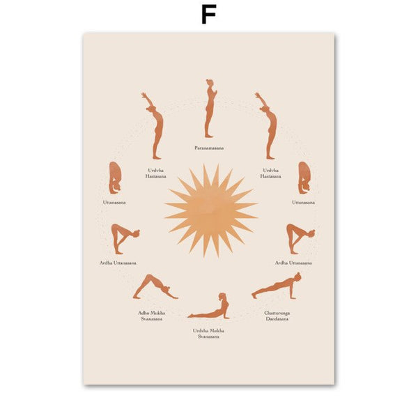 MatMat Yoga Store | Yoga room Decor | Yoga Sun Salutation Posters